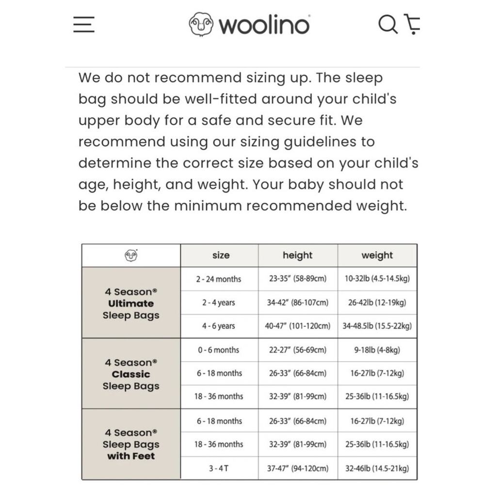 Woolino 4 Season Ultimate Baby Sleep Bag Merino Wool Organic Cotton Size 2-24M - Picture 10 of 10